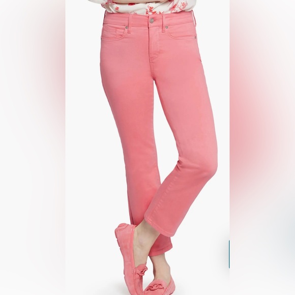 NYDJ Marilyn Straight Ankle Jeans In Pink Punch - Lift Tuck Technology, Looks 1 Size Smaller